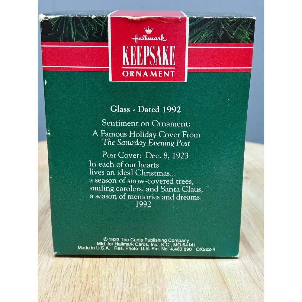 1992 Hallmark Norman Rockwell Glass Ornament | Vintage Keepsake